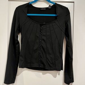 New York & Company Black Long Sleeve Blouse Size S